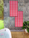 Athom Living Premium Gamcha Bath Towel 65 x 135 cm Pack of 2 Red checkered-ATZ-BT-1H-C2