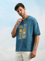 Dillinger Teal Graphic Oversized Drop shoulder T-shirt