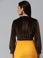 Women's Solid Brown Top-AE-10188-Brown