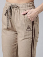 Women Solid Slim Fit Brown Track Pant-AF-1614-Brown