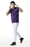 Huetrap Purple Mens Short Sleeve Graphic Printed Tshirt-HT15MKGRARPP00131