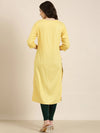 Women Yellow Floral Straight Kurta-GW-4199-Yellow