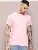 Dillinger Men's Pink Plain T-Shirt