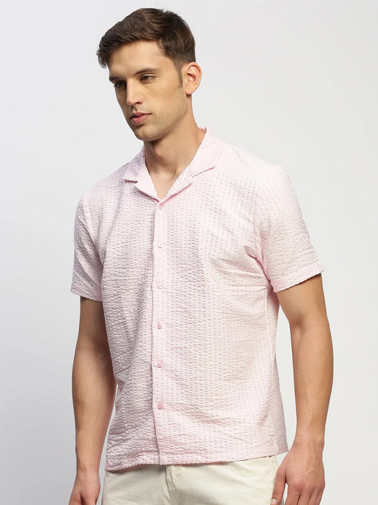 Men Pink Solid Shirt-CALIGO-1773-Pink