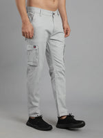 Solid Cargo Pants with 6 pockets-Grey-HC3012-30