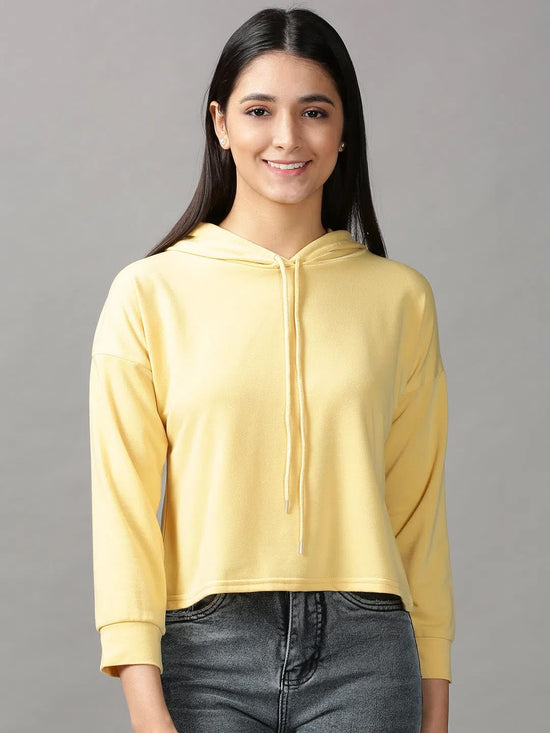 Women's Yellow Solid Crop Top-AE-10459-Yellow