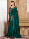 Saree Mall Women's Satin  Green Embellished Designer Saree With Blouse Piece-SRVATN7905