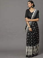 Saree Mall Women's Bhagalpuri  Black Printed Designer Saree With Blouse Piece-18WOM18906