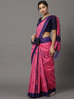 Saree Mall Women's Bhagalpuri  Pink Printed Designer Saree With Blouse Piece-18WOM18909