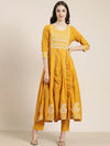 Women Mustard Solid Kurta Set-RF-1740-Mustard