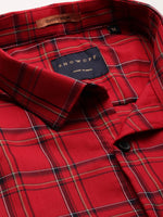 Men Red Checked Shirt-BRICHCHECKS-5621-Red