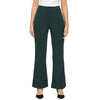 Smarty Pants Women's Ployester Lycra Bell Bottom Bottle Green Formal Trouser