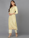 Silk Blend Lemon Yellow Jacquard Party wear