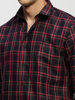 Men Navy Checked Shirt-BRICHCHECKS-5620-Navyblue