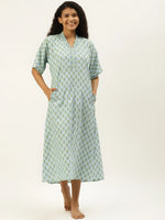 Kaftan Dress in Powder Blue Print