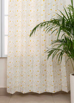 Drifting Dandelion 100% cotton floral curtain for kids room, living room - Room darkening - Yellow - Pack of 1-230422022