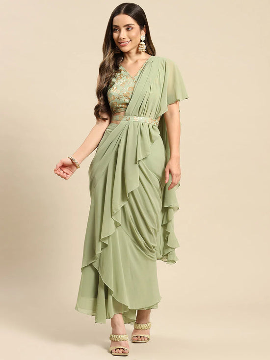 Women Solid Standard Pista Green Jumpsuits & Sets