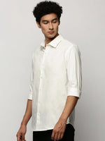 Men White Solid Shirt-FAVORPLAIN-200-White