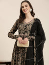 Women Black Floral Anarkali Kurta-TF-169-Black