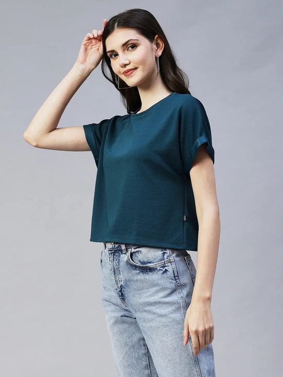 Rigo Cap Sleeves Poly Corduroy Crop Top-WTOP358-1400-L