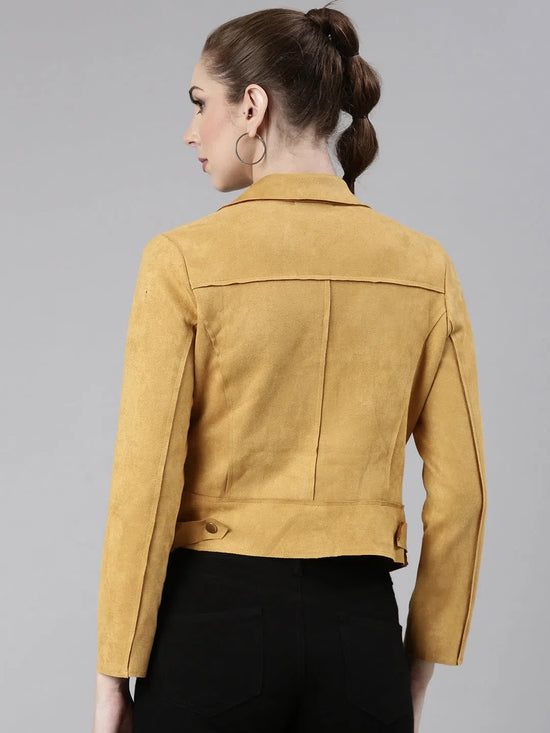 Women Mustard Solid Tailored Jacket-CHN-832-Mustard