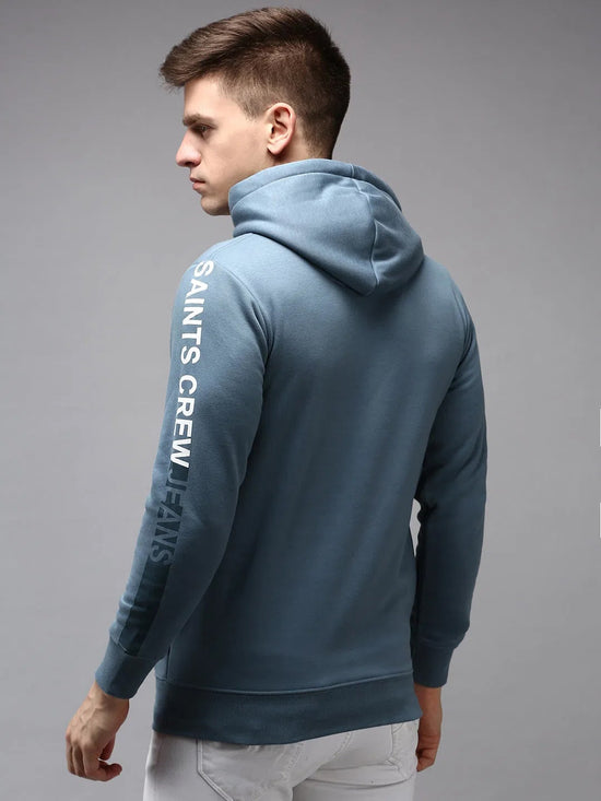 Men Blue Printed Sweatshirt-SCAW-31-Blue