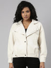 Women Cream Solid Open Front Jacket-CHN-2056-Cream