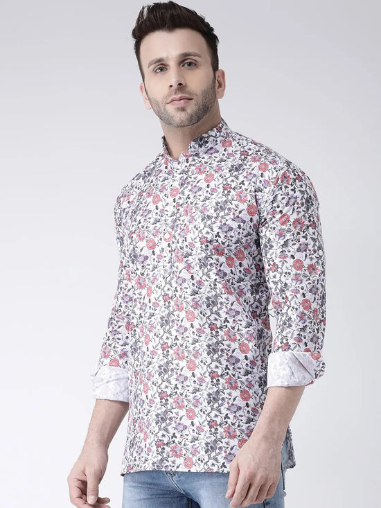 Hangup Men Slim Printed Men's Indian Wear-K4ShortKurta