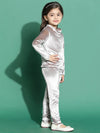 Tales & Stories Silver Top & Legging Set For Girls