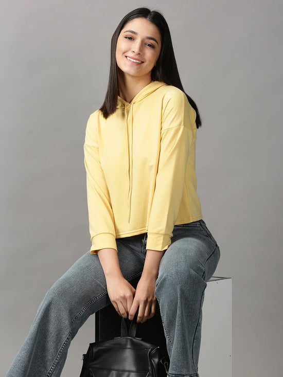 Women's Yellow Solid Crop Top-AE-10459-Yellow