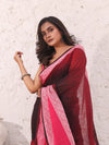 Black Pure Cotton Ikkat Saree With Texture Border-MA54CT33500064