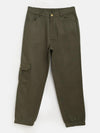 Girls Olive Twill Joggers