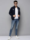 Men Navy Solid Western Jacket-OTSS-13-Navyblue