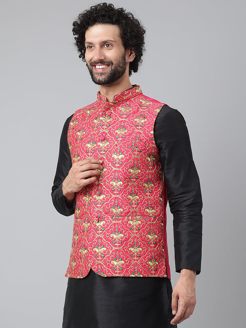 Hangup Men Standard Embroidered Men's Indian Wear-196A_Emb_Nehru