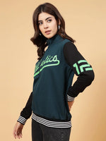 Rigo Women Athletic Puff Printed Varsity Jacket-WSW062-1117-L