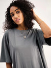 Women Grey Oversized T-Shirt Dress