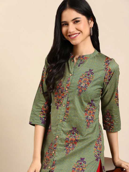 Women's Multicolour Printed Straight Kurta-GW-1126-Multi