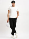 Men Slim Fit Solid Black Track Pant-1992A-Black