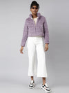 Women Solid Lavender Puffer Jacket-20239-Lavender