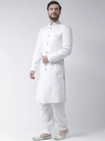 Hangup Men Standard Solid Men's Indian Wear-WhiteSherwani23