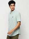 Men Green Striped Casual Casual Shirts-JUBASTRIPE-069-Green