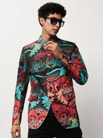 Men Multi Printed Casual Blazers-SOBLZ-083-7-Multi