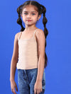 Tales & Stories Girls Beige Lycra Regular Fit Spaghetti Sleeve Solid Camisole