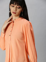 Women's Pink Solid Tops-BLZ-02-Peach