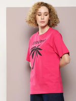 Dillinger Pink Graphic Oversized T-Shirt-WMNCR433CPK-XS