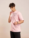 Men Pastel Pink Street Rules Oversized T-shirt