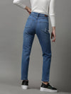 Women's Blue Solid Slim Fit Denim Jeans-GZ-5303-Blue