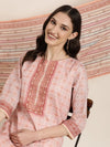 Women Peach Floral Kurta Set-BC-SK-1620-Peach