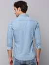 Men Blue Solid Casual Shirt-SUPERDENIM-3378-2-Blue