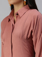 Women's Mauve Solid Shirt-AE-10196-Mauve